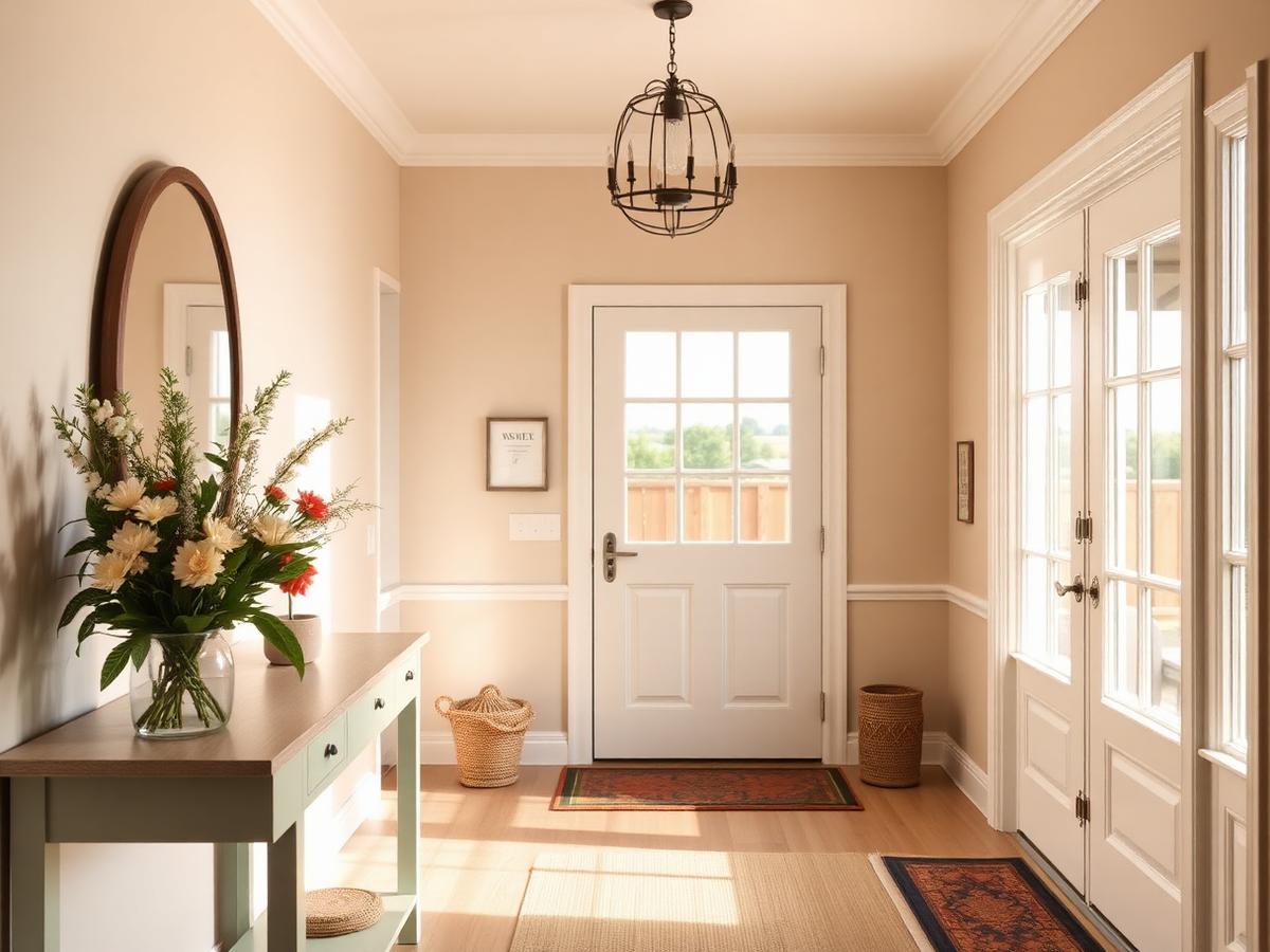 Warm, tidy entryway of a freshly cleaned home